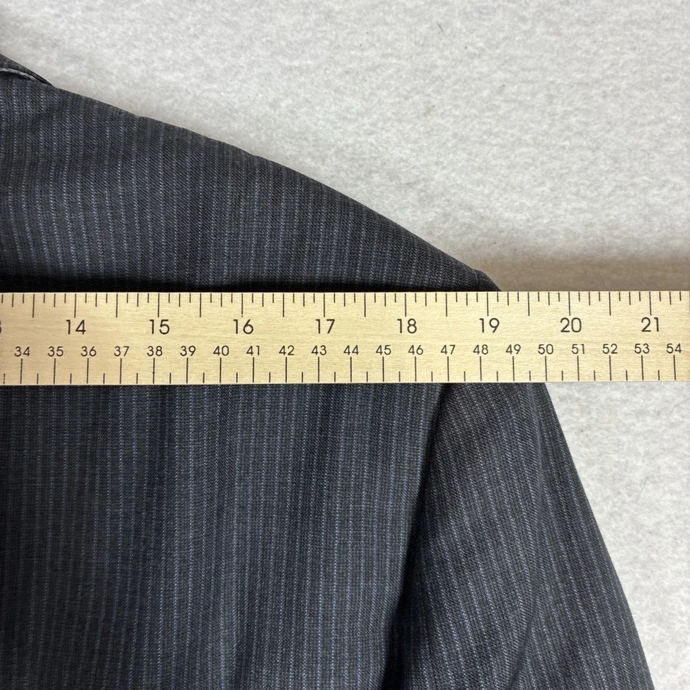 Brooks Brothers 1818 Regent Suit Jacket Mens 44R Black Pinstripe Made In Italy